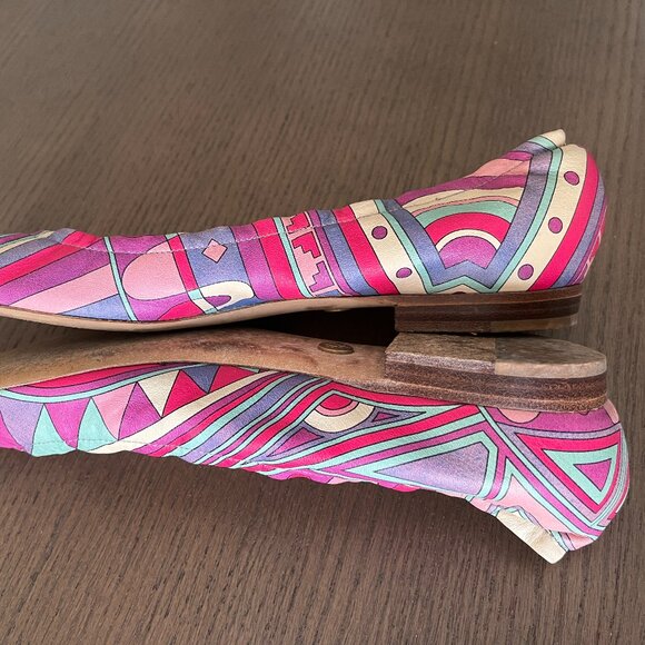 Rare Emilio Pucci Multi-Color All Leather Flats Size EU 37/ US 7 - Picture 3 of 8